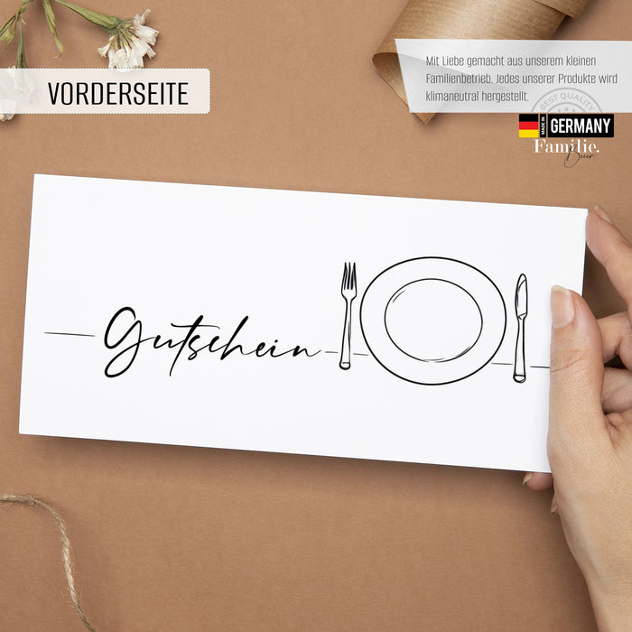 25 Gutscheine zum selber ausfüllen für die Gastro Dinner Restaurant