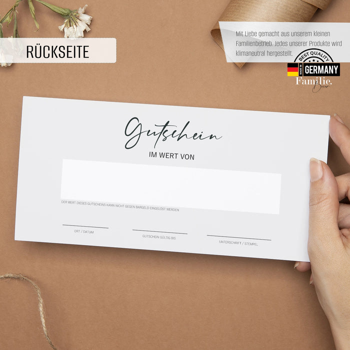 25 Gutscheine zum selber ausfüllen für die Gastro Dinner Restaurant