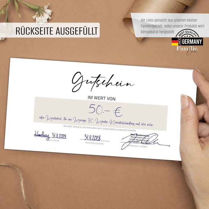 25 edle Gutscheine zum selber Ausfüllen