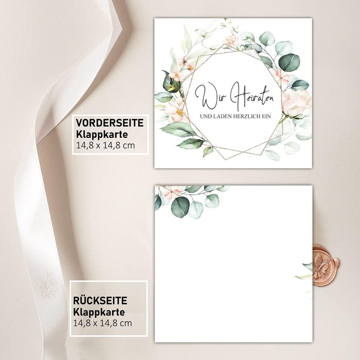14 Einladungskarten Hochzeit