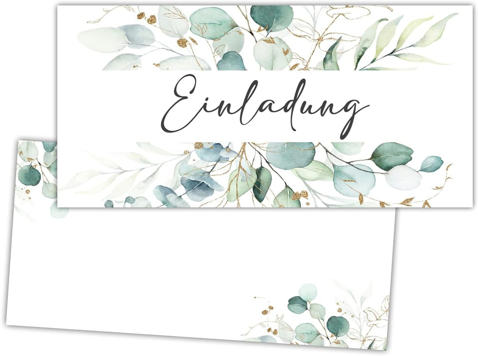 25 Einladungskarten Einladung zur Hochzeit Taufe Einladung Geburtstag Kommunion klassisches Design DIN lang #B04