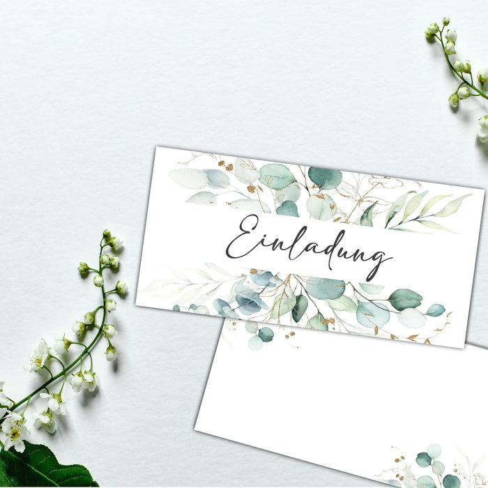 25 Einladungskarten Einladung zur Hochzeit Taufe Einladung Geburtstag Kommunion klassisches Design DIN lang #B04