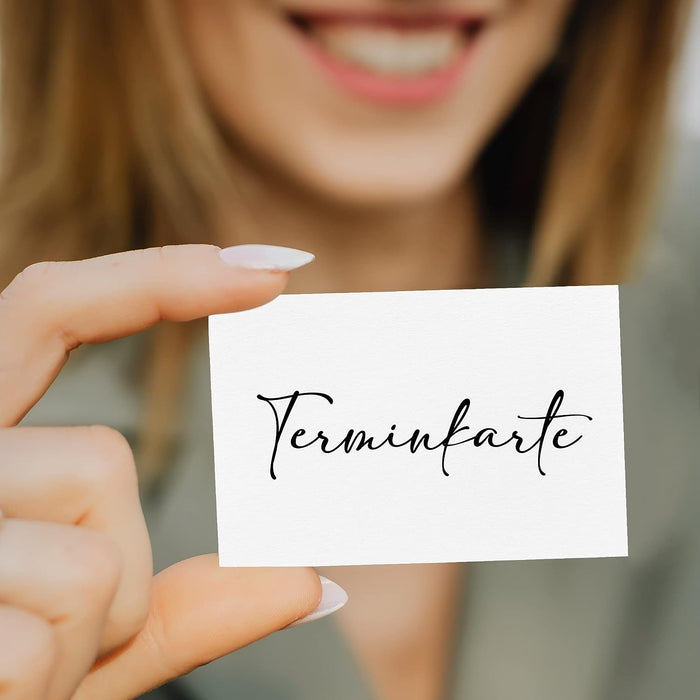 50 Schöne Terminkarten im schlichten Design | Terminkarte für Nagelstudio, Friseur, Massage, Termin Kosmetik, Physiotherapeut #F16
