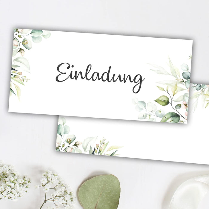 25 Einladungskarten Einladung zur Hochzeit Taufe Einladung Geburtstag Kommunion klassisches Design DIN lang #B09