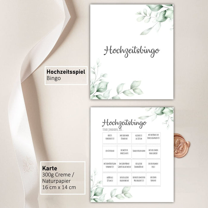 25 x Hochzeitsbingo Hochzeitsquiz Hochzeitsspiel