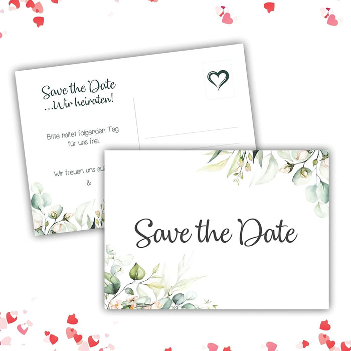 25 Save the Date Karten Hochzeit Wir heiraten Einladung Wedding Hochzeitsfeier Brautpaar Save the Date Postkarten Hochzeit Boho #A06