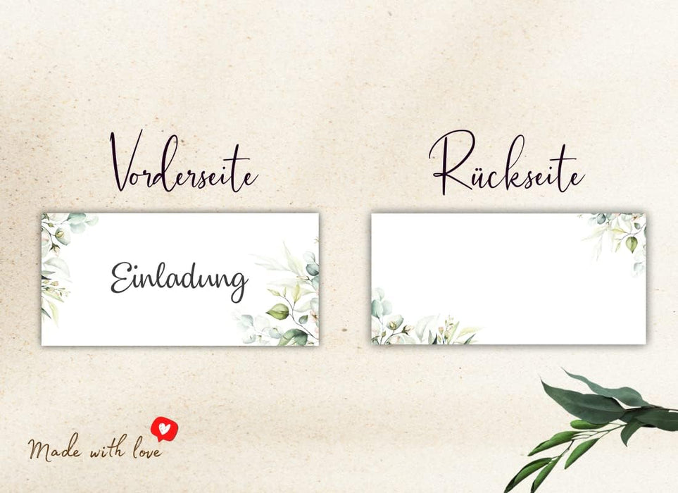 25 Einladungskarten Einladung zur Hochzeit Taufe Einladung Geburtstag Kommunion klassisches Design DIN lang #B09