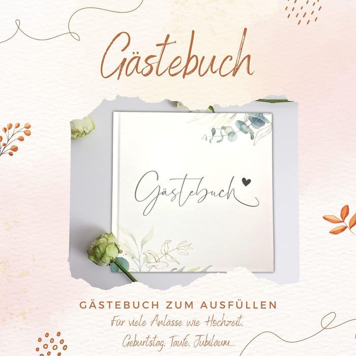 Geburtstag Gästebuch Hochzeit Boho Fotobuch Hochzeitsbuch Gäste Boho für Hochzeiten Hardcover, stabile Bindung Fadenheftung Geburtstag Gästebuch Taufe #D06