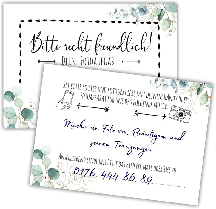 25er Set Fotoaufgabe Fotospiel Hochzeit