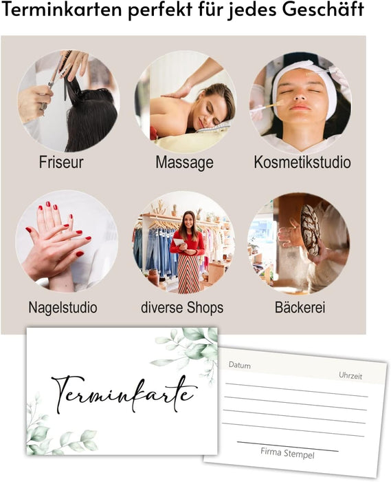 50 Schöne Terminkarten im schlichten Design | Terminkarte für Nagelstudio, Friseur, Massage, Termin Kosmetik, Physiotherapeut #F18