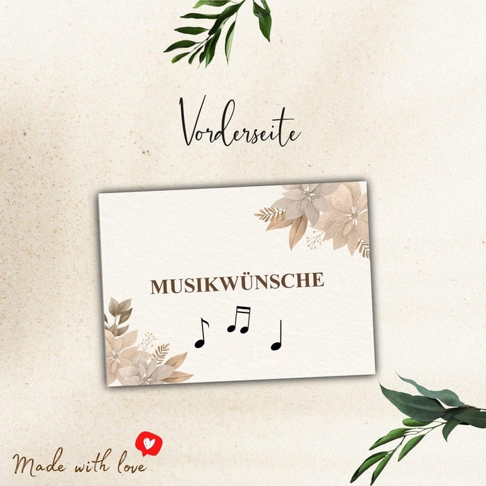 25 Musikwunschkarten Hochzeit Musikwunsch DJ Karten Musikwunschkarten Geburtstag Boho Musikwünsche Musikkarten Partykarten #G07