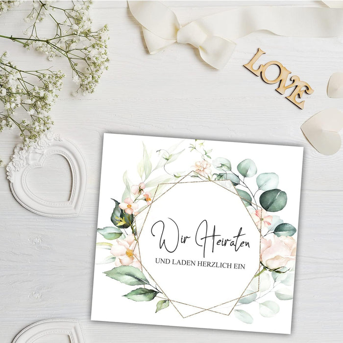 14 Einladungskarten Hochzeit