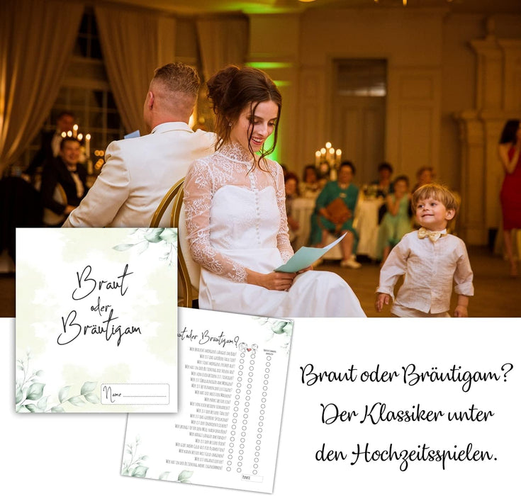 25 x Braut oder Bräutigam | Hochzeitsquiz Hochzeitsspiel | Hochzeitsgeschenk