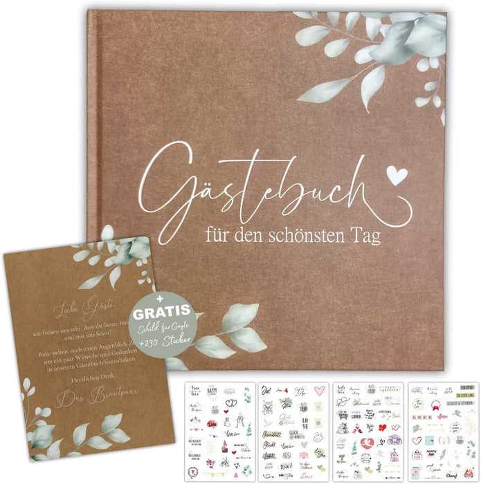 Boho Hochzeit Gästebuch Hochzeit Fotobuch Hochzeitsbuch Gäste Hochzeiten Geschenk blanko Hardcover, stabile Bindung Fadenheftung #D05