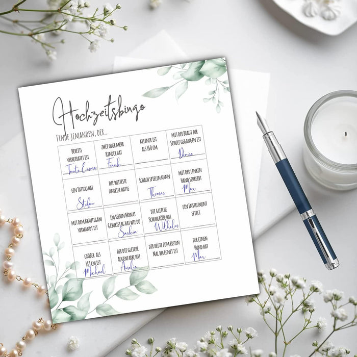 25 x Hochzeitsbingo Hochzeitsquiz | Hochzeitsspiel | Hochzeitsgeschenk