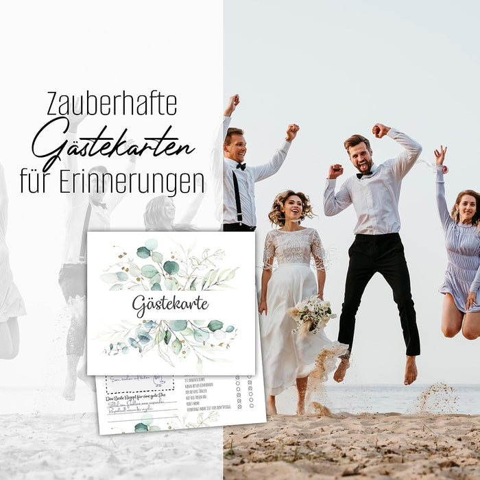25 Gästekarten für Hochzeit Gästebuchkarten Hochzeitsspiel Hochzeitsgäste Gästebuchseiten Brautpaar Wedding Gästekarten zum ausfüllen Boho #J03