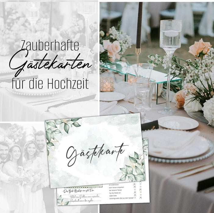 25 Gästekarten für Hochzeit Gästebuchkarten Hochzeitsspiel Hochzeitsgäste Gästebuchseiten Brautpaar Wedding Gästekarten zum ausfüllen Boho #J02