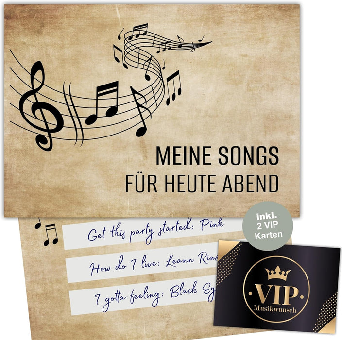 50 Vintage Musikwunschkarten inkl. VIP Karten