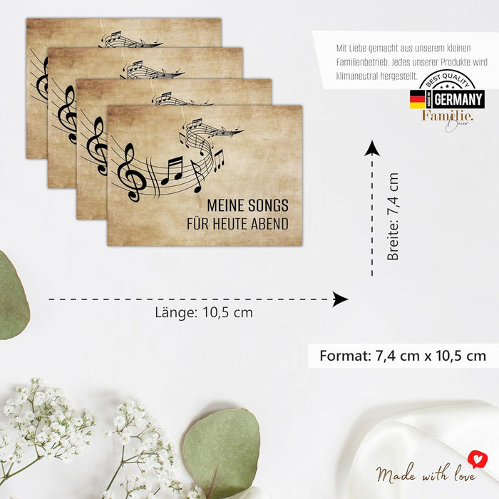 50 Vintage Musikwunschkarten inkl. VIP Karten