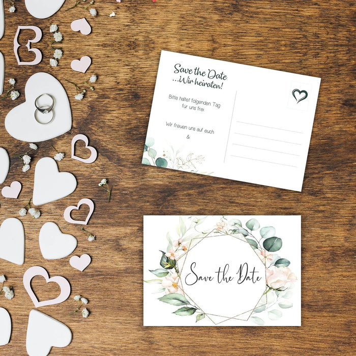 25 Save the Date Postkarten Hochzeit