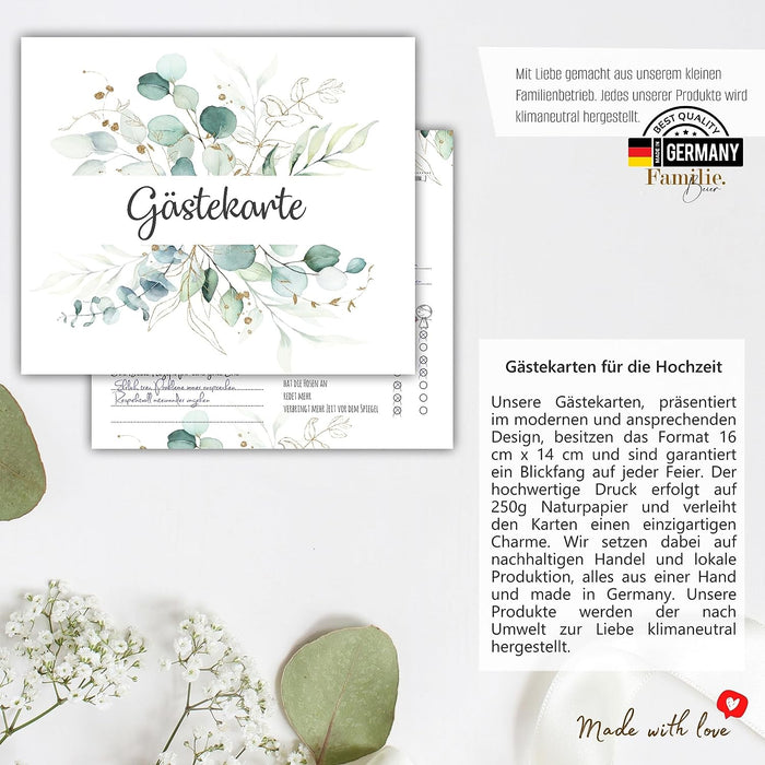 25 Gästekarten für Hochzeit Gästebuchkarten Hochzeitsspiel Hochzeitsgäste Gästebuchseiten Brautpaar Wedding Gästekarten zum ausfüllen Boho #J03