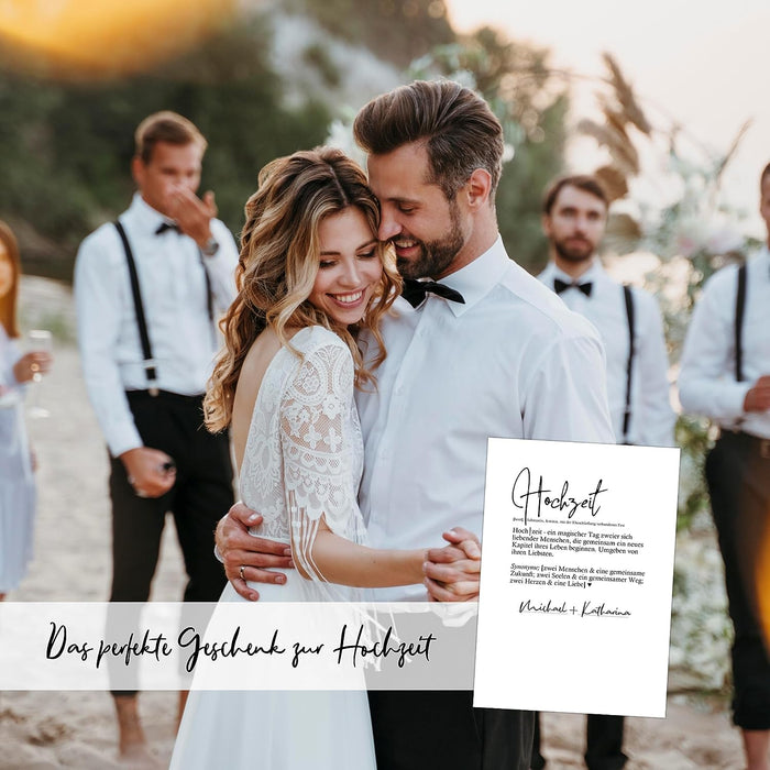 Geldgeschenk zur Hochzeit Geschenkidee mit Glückwunschkarte und Weinetikett