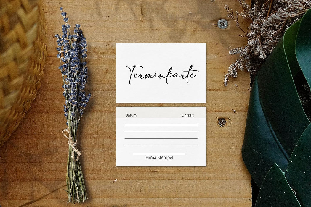 50 Schöne Terminkarten im schlichten Design | Terminkarte für Nagelstudio, Friseur, Massage, Termin Kosmetik, Physiotherapeut #F16