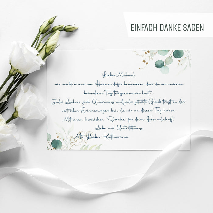 40 Dankeskarten auf 300g Cremepapier
