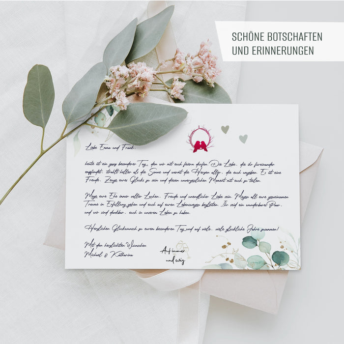 50 Gästekarten für die Hochzeit inkl. 128 Sticker sowie Wendeschild