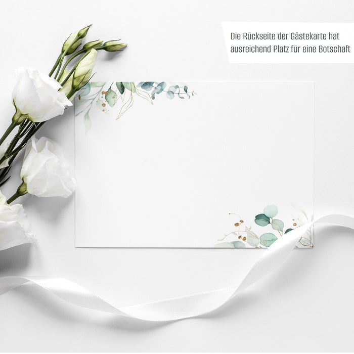 50 Gästekarten für die Hochzeit inkl. 128 Sticker sowie Wendeschild