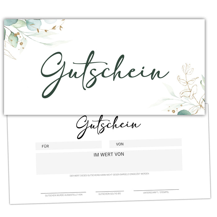 40 Blanko Gutscheine zum selber Ausfüllen
