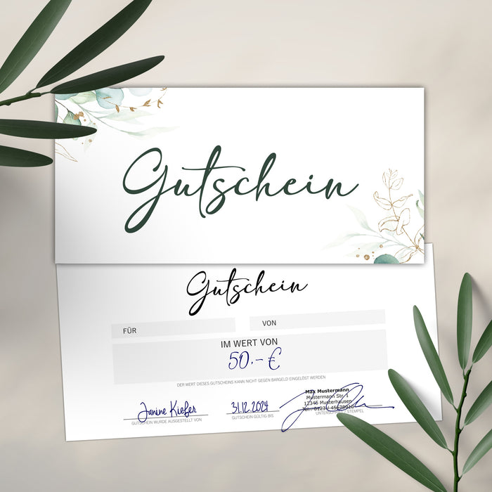 40 Blanko Gutscheine zum selber Ausfüllen