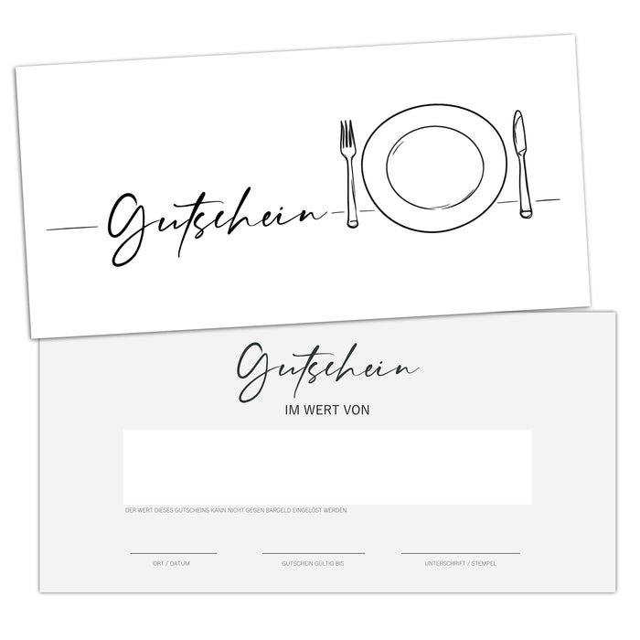 25 Gutscheine zum selber ausfüllen für die Gastro Dinner Restaurant