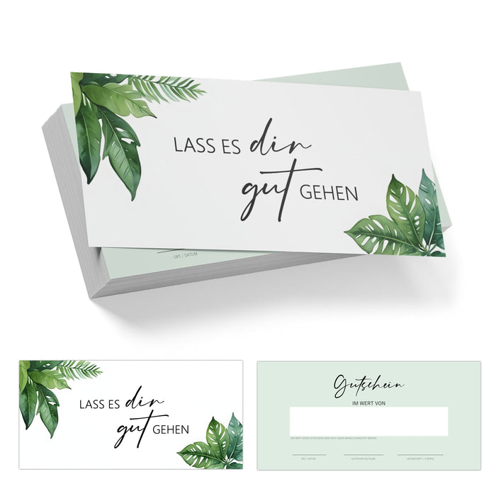 25 Blanko Gutscheinkarten zum selber Ausfüllen für Spa Wellness Massage