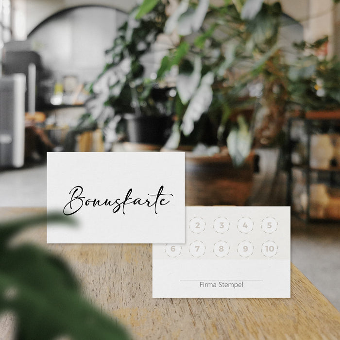 50 Bonuskarten | Stempelkarten für Nagelstudio | Friseur Massage Fußpflege Treuekarten