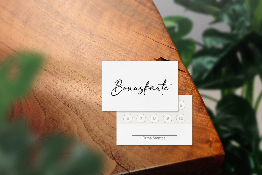 50 Bonuskarten | Stempelkarten für Nagelstudio | Friseur Massage Fußpflege Treuekarten