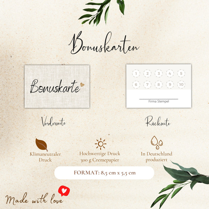 50 Bonuskarten | Stempelkarten für Nagelstudio | Friseur Massage Fußpflege Treuekarten