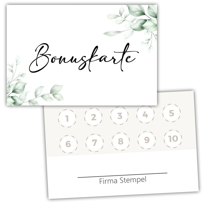 50 Bonuskarten | Stempelkarten für Nagelstudio | Friseur Massage Fußpflege Treuekarten