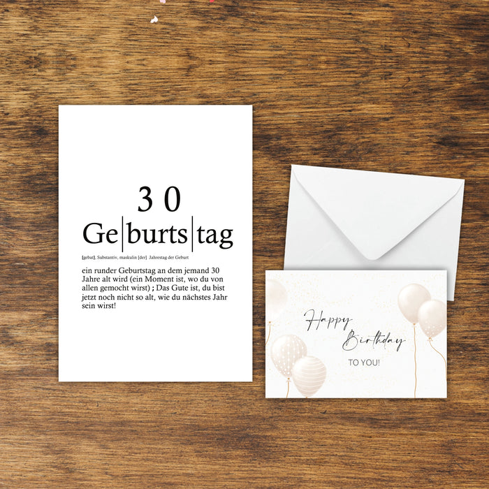 Perfekte Geschenkidee zum 30. Geburtstag für Frauen und Männer