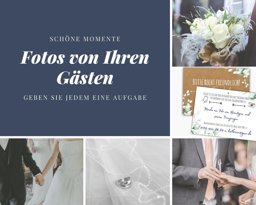 25er Set Fotoaufgabe Fotospiel Hochzeit | Geschenkidee Hochzeit