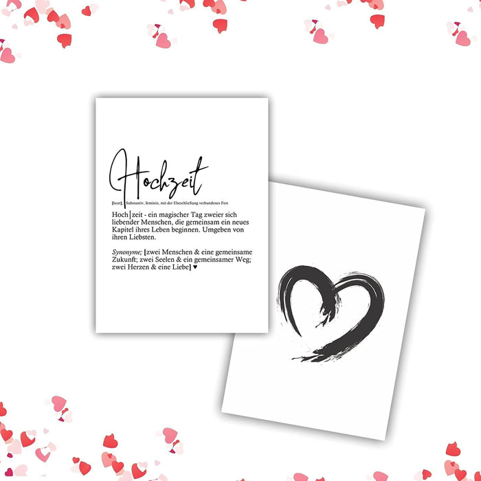 3er Set Hochzeitskarten Glückwunschkarten 300g Creme Papier