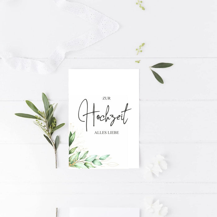 3er Set Hochzeitskarten Glückwunschkarten 300g Creme Papier