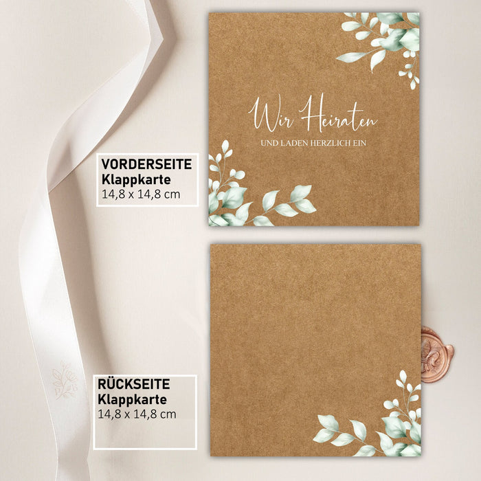 14 Einladungskarten Hochzeit