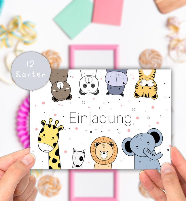 12 Einladungskarten zum Kindergeburtstag mit Schatzsuche Safari Einladung Kinder Geburtstagsfeier