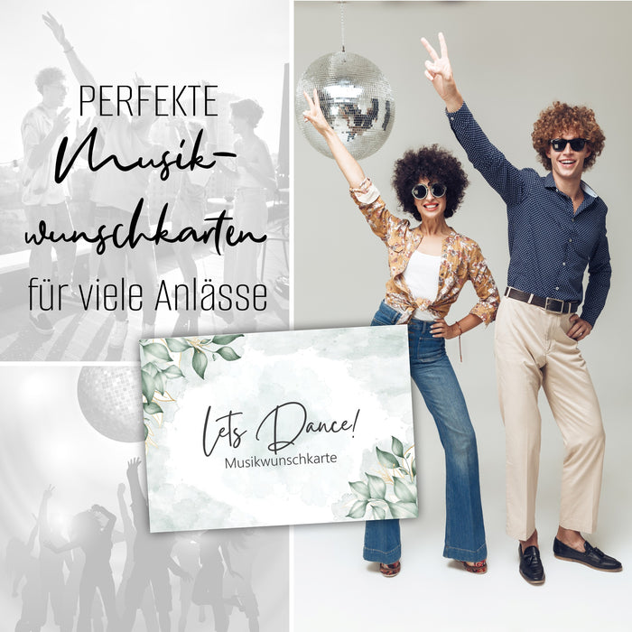 50 Musikwunschkarten inkl. VIP Karten + Motivationsschild