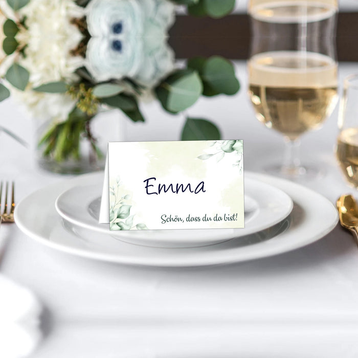 25 Tischkarten Hochzeit Namenskarten auf 300g Crempapier