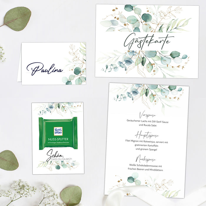 50 Tischkarten 25 Menükarten 50 Gastgeschenke 50 Gästekarte für die Hochzeit