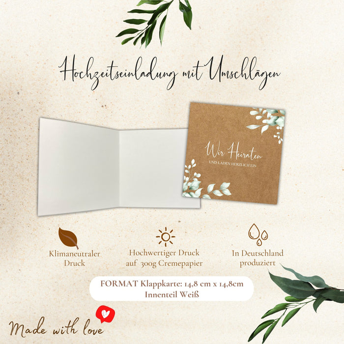 14 Einladungskarten Hochzeit