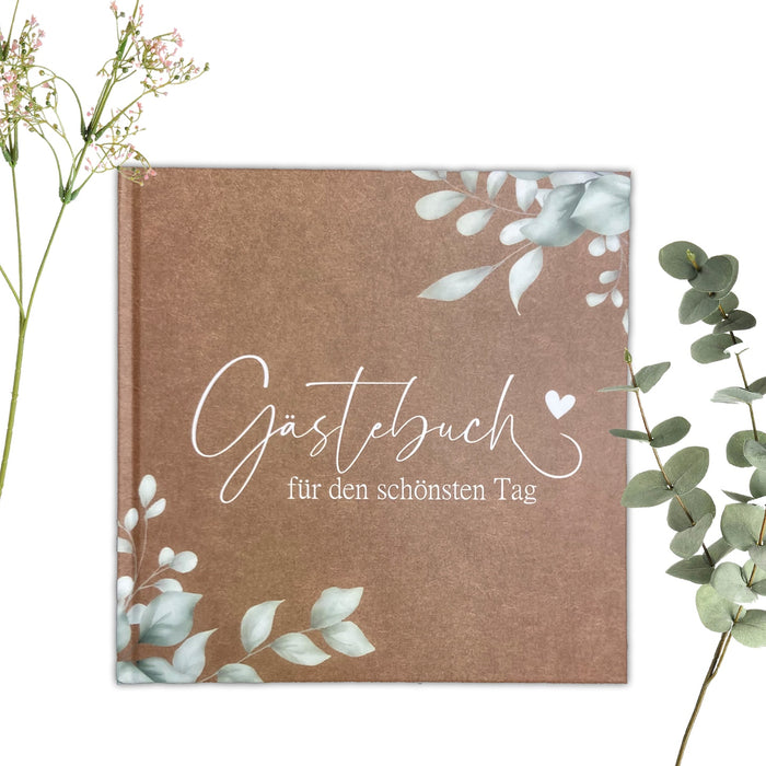Hochzeit Gästebuch blanko Hardcover stabile Bindung Fadenheftung
