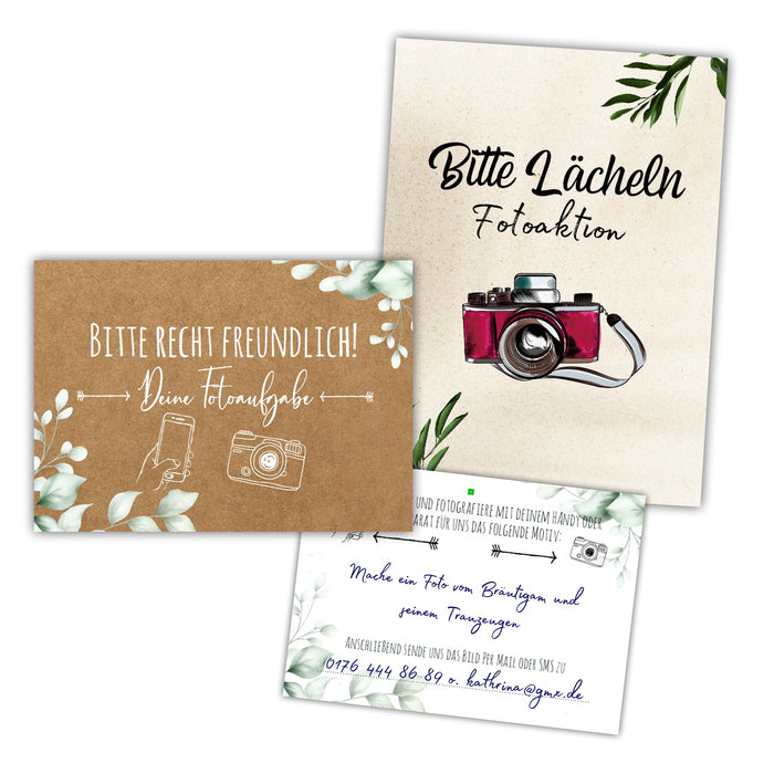 25er Set Fotoaufgabe Fotospiel Hochzeit | Geschenkidee Hochzeit